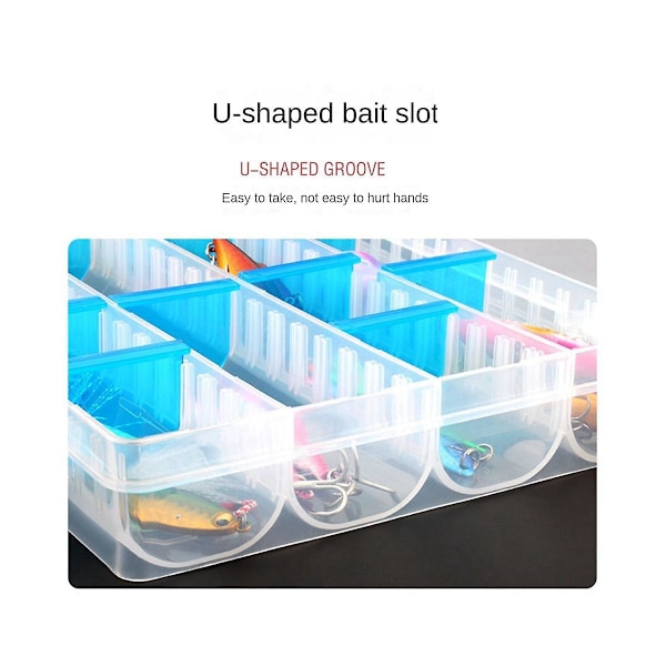 XJ-Tackle Box Snackle Box Beholder Perle Organizer Rum Organizer Boks Opbevaringsboks Med Blå Div