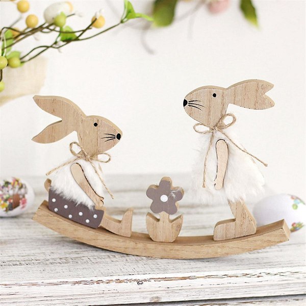 XJ-Vippehuske Kanin Håndverk Skrivebord Ornament Hjem Dekor Bunny Dørkarm Anheng Husholdningsprodukter