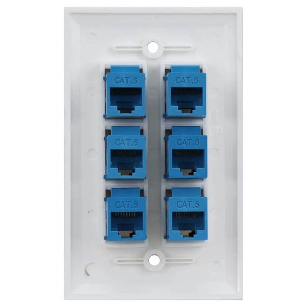 XJ-Cat 6 Ethernet Veggkontakt 6 Port, ethernet Veggkontakt Hunn-hunn Avtakbar Kompatibel Med Cat7/6
