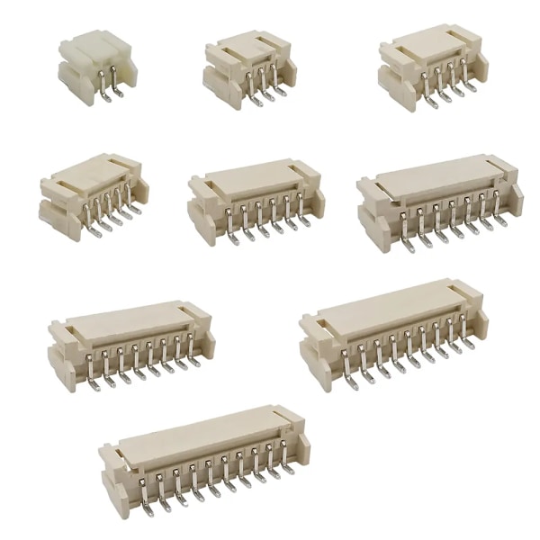 Engros 50/100 stk. PH 2,0 mm 2/3/4/5/6/7/8-ben Pin Header Connector SMD Horisontale Terminaler Wire Socket JST PH2 Konnektorer
