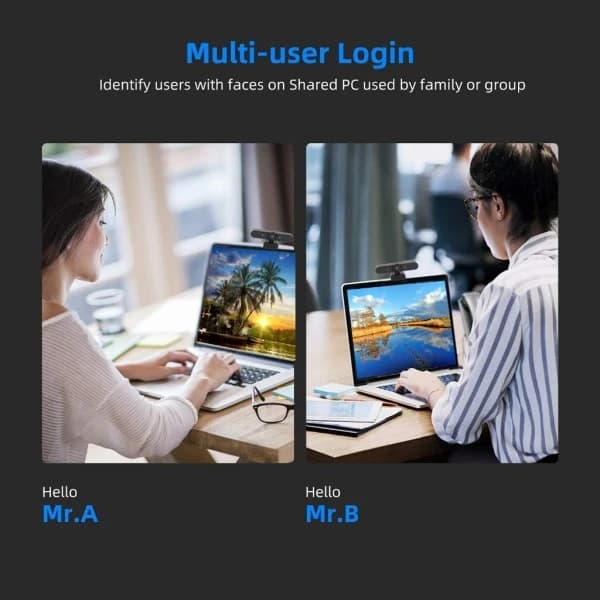 Avanceret Windows Hello ansigtsgenkendelse webkamera USB webkamera til opkald/konference PIN-login webkamera USB Windows Hello-kamera
