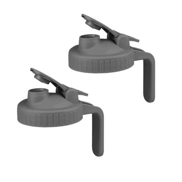 XJ 2-pack Bredhals Fliplock-lock för Masonburkar, Lufttäta Fliplock-lock med Handtag, Läckagesäkra Tätningslock, Grå