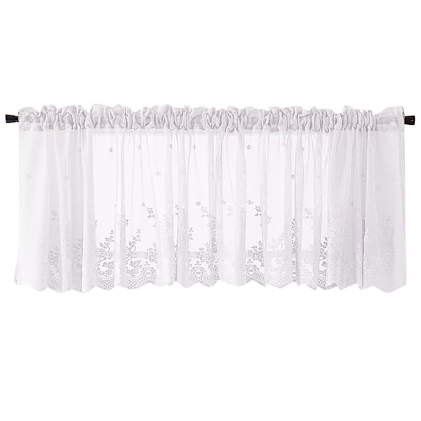 XJ-Vit Baderomsvindusgardin Valance, Vevd Teksturert Valance for Baderom Vannavvisende Vindusbekledning