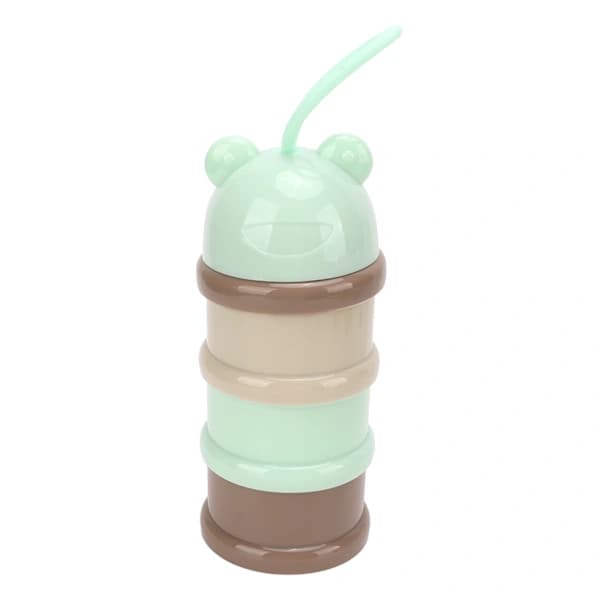Baby Formula Dispenser, 3 Layer Stackable PP Snack Storage Container for Travel and Outdoor Feeding, Light Blue