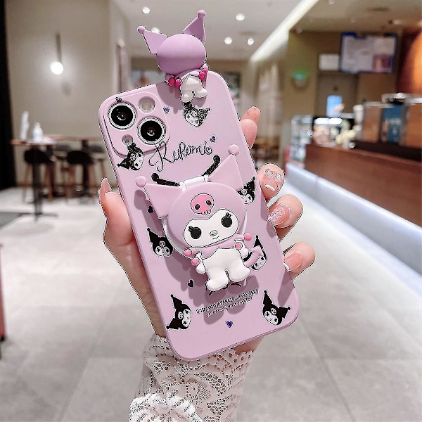 Kawaii Kuromi Cartoon Telefonfodral För Iphone 14 13 12 11 Pro Max Mini Xr X Xs Max 8 7 Plus Se Anti-fall Cover A1