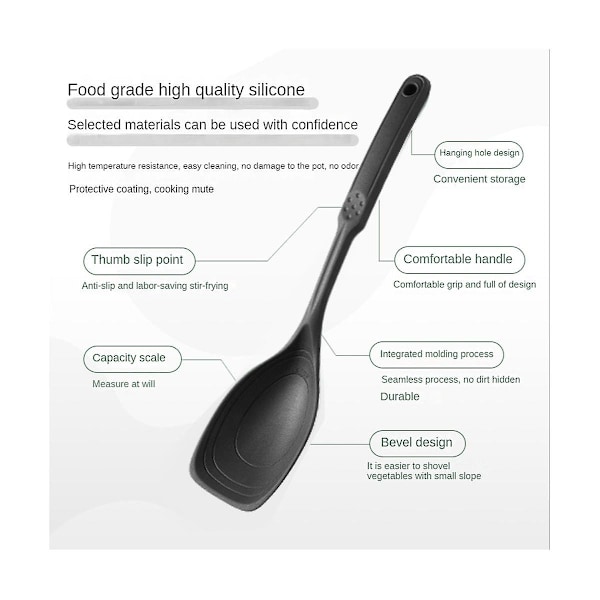 Silikon Kokeskje, non-stick slikkepott og solid skje sett med dyp bolle og måling for miksing