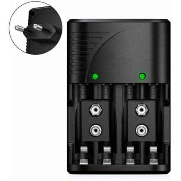 Universell Batteriladdare för AA/AAA/9V, 6802 Snabbladdare för NI-MH AA/AAA eller 9V Uppladdningsbara Batterier, med LED-indikator, Global Spänning.
