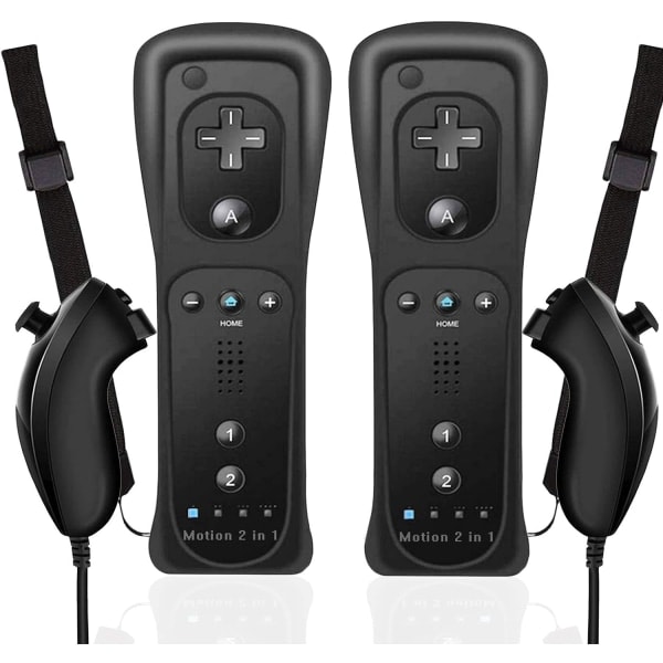 XJ-2 stk 2-i-1 fjernkontroll for Wii med Motion Plus og Nunchuck