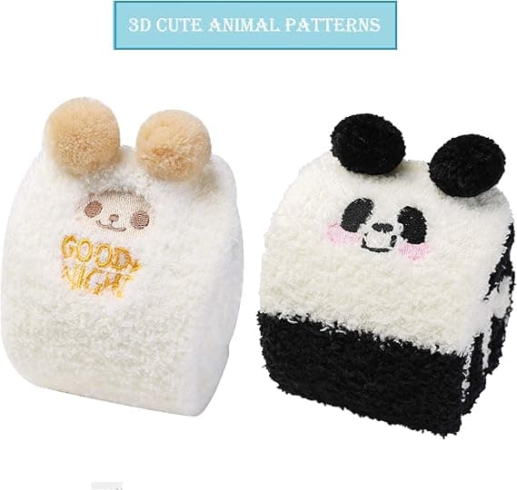 Dameknæstrømper, fluffy, søde tegneseriefigurer, ZQKLA
