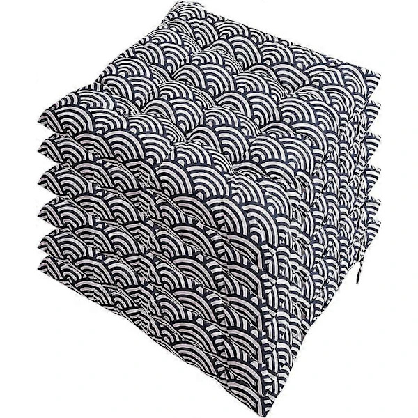 Sett med 6 stolputer 40 x 40, dekorative puter stolpute hageputer, polyester