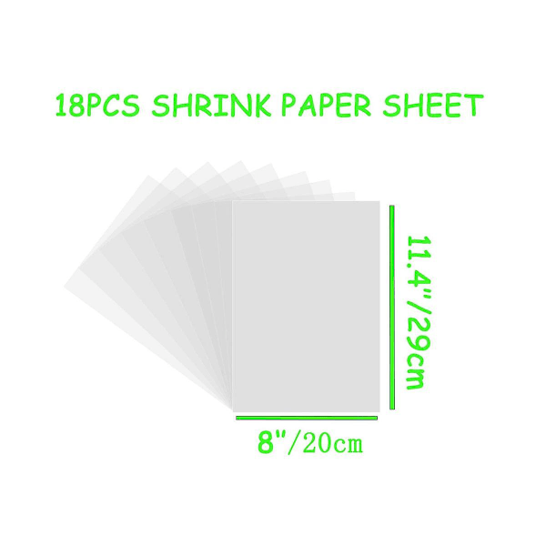 XJ-Krymplastark, pyssel, krympark i Shrinky Dink-storlek, frostad blank papper, DIY-pyssel