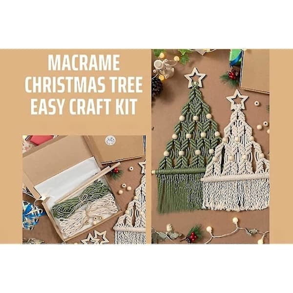 DIY-kit för julgranar, handgjorda vävda makraméjulgranar DIY-kit väggbonader