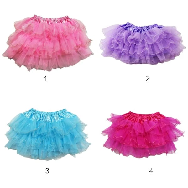 E15E Småbarn Flickor Balett Dans Mini Kjol Volangprydd Glitterkant Tu