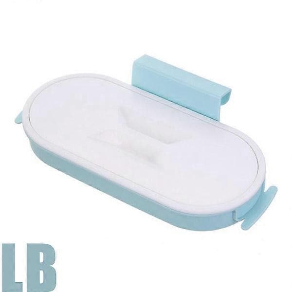 Garbage Bag Holder Hanging Trash Can Bracket Kitchen Cabinet Door Light blue