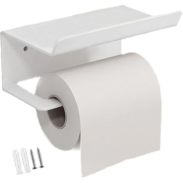 XJ-WC-paperiteline, ruostumattomasta teräksestä valmistettu pyyheteline matkapuhelimelle, WC-paperirullateline, WC-paperiteline hyllyllä kylpyhuoneeseen