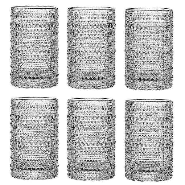Vintage Hobnail Dricksglas Set om 6 Cocktailglas Set Vattenglas Kopp Bar Glas Set