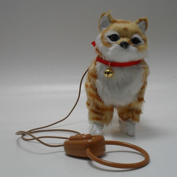Interaktiv Robot Plysj Katt Leke Mjau Robot Katt L Gul