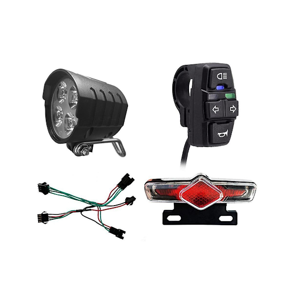 XJ-Ebike Bryter Dk336 Med Qd168 Frontlys C-05c Baklys S M Plugg Varsellys Blinklys Horn Eb