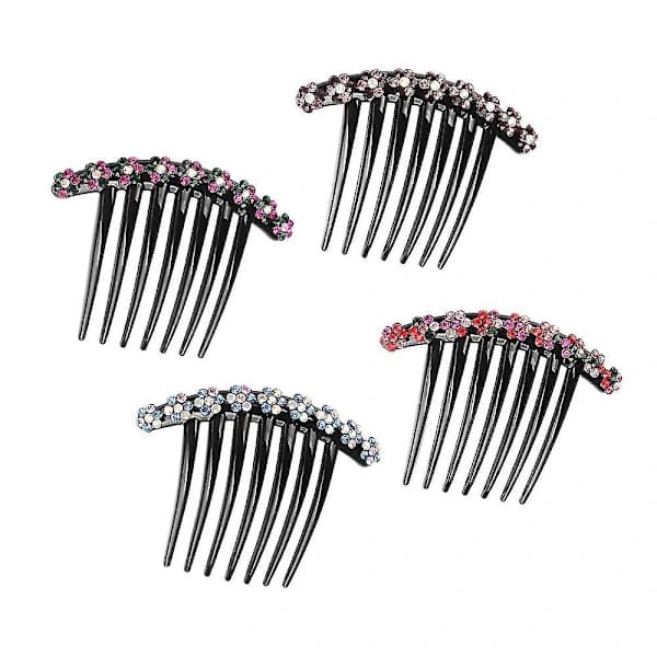 Hårkam Set med 4 Strass Tand Hårkammar