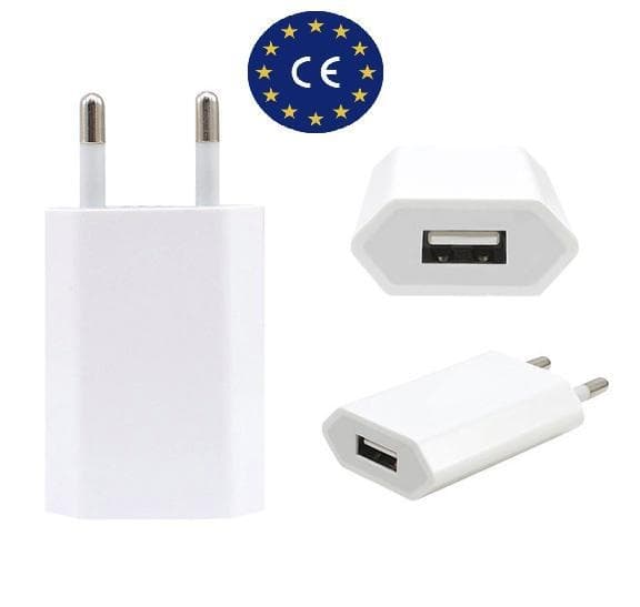 3-pak opladere til iPhone / Samsung 5V / 1A m.fl. Hvid