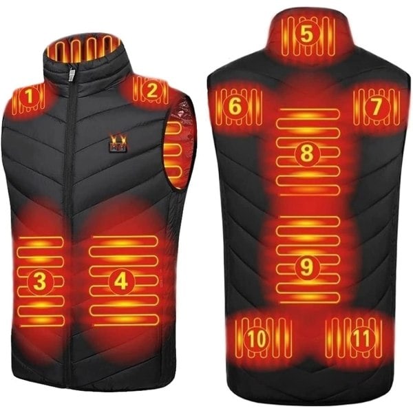 Uppvärmd Väst för Kvinnor Body Warmer 3 Justerbara Temperaturer Svart XXL Black XXL