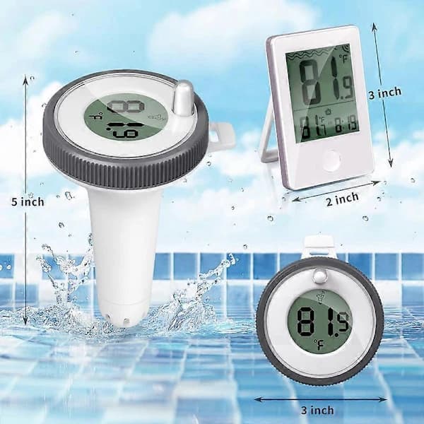 Bassengtermometer - Flytende bassengtermometer med lettlest display
