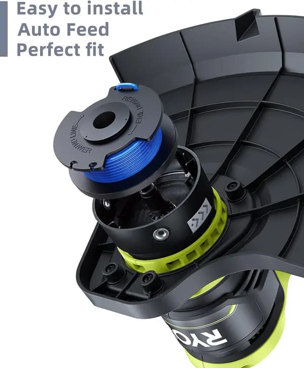 Trimmerspole-sett for Ryobi gresstrimmere, erstatningssnor i nylon og glassfiber med 3 deksler, blå svart grå 8 spools + 2