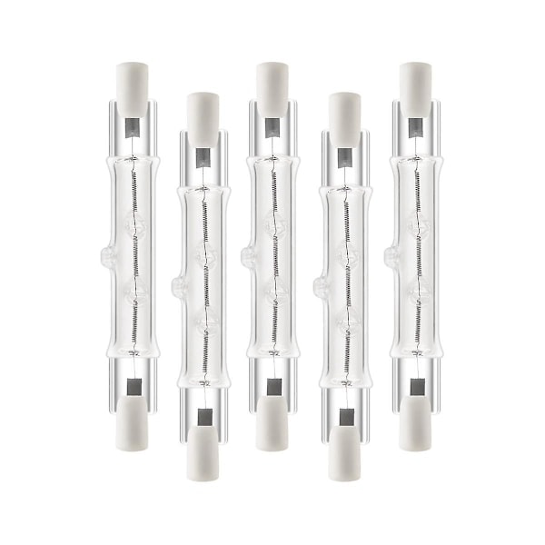 5-pak R7s 118mm 300w 230v, R7s halogenlinjær pære, dæmpbar halogenlampe til byggepladser