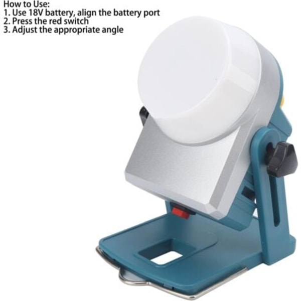 18 V Verktygslampa - Justerbar arbetslampa med litiumbatteri LED-gränssnitt 1 600 lm TPDL‑18 W
