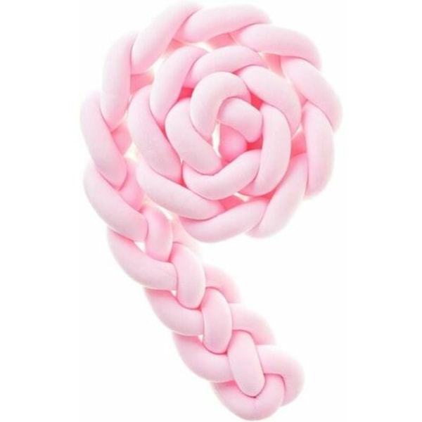 XJ-4 flettede babykuddar, serpentinvævede, antivibrationskuddar i fløjl til tremmesengsdekoration med linnedpose, rosa, 1,5 m