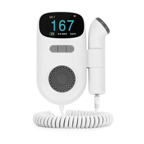 Fetal Doppler Säker Pålitlig LCD-skärm Högkänslig Ultraljudsdisplay FHR Inbyggd Högtalare BT
