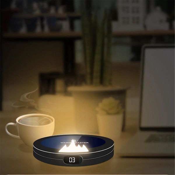 XJ-Smart kaffekopvarmer 10W Hurtig Opvarmning Med 3-trins Temperaturkontrol Bærbar Kopvarmer 8h A