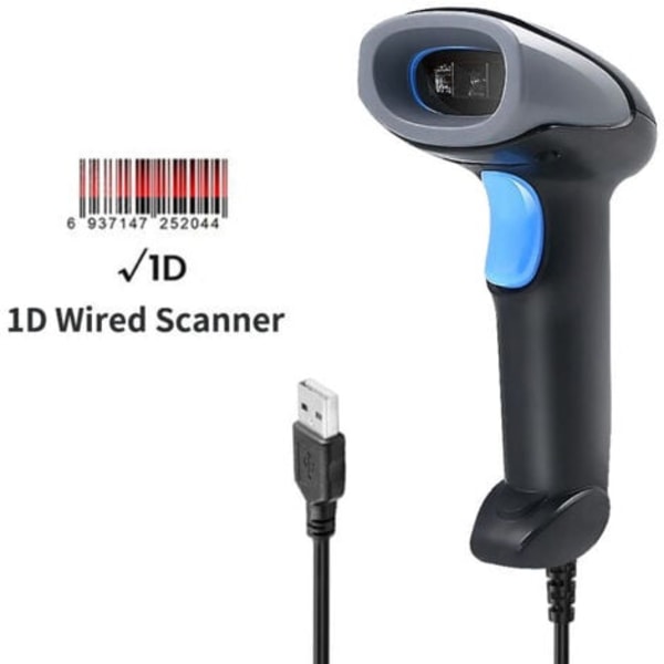 Laser stregkodescanner, stregkodescanner, universel --- kablet 1D