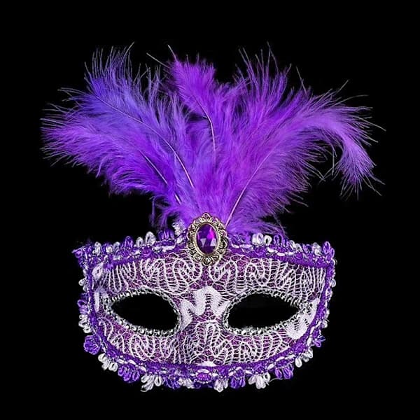 Venetianske masker Halvmask PURPUR lilla