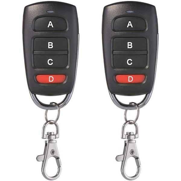 2-pack universell garageportsöppnare fjärrkontroll 433MHz 4 knappar kloner för garageport elektrisk grind etc