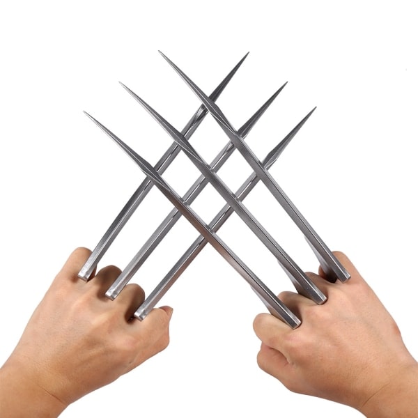 1 par hållbara Wolverine-klor i plast, vargtassblad, figur, cosplay-rekvisita, leksak för vuxna barn