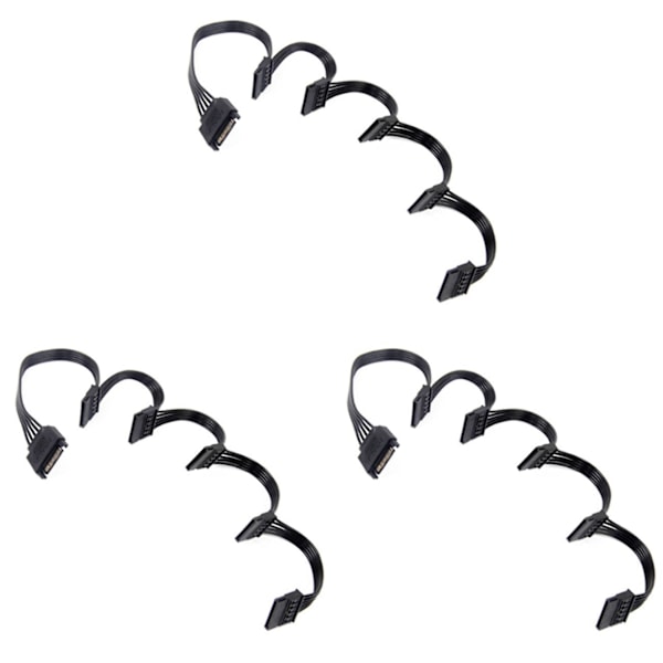 XJ-10x 15 Pin Sata Strømkabel Forlengelse Harddisk Kabel 1 Hann Til 5 Hunn Strømforsyning Splitter Adapter C
