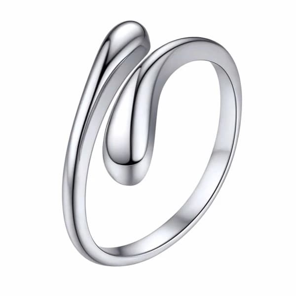 Dame S925 Massiv Sterling Sølv Ring, elegant stilfuldt design