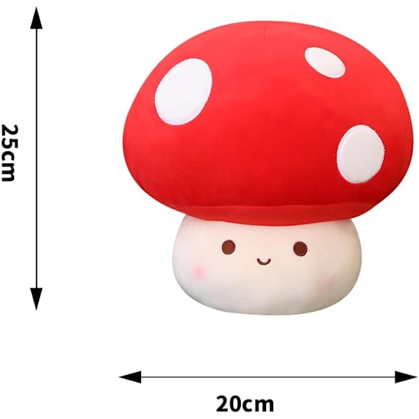 XJ-Söt Svamp Plyschleksak 3D Mjuk Röd Svamp Gosedjur Kudde Kawaii Squishy Docka Kramkudde Present till Flickor Barn Kvinnor Dekoration Jul