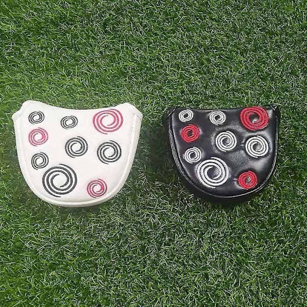 Golfkølle Hovedbeskyttelse Golf Mallet Putter Beskyttelse Læder Hovedbeskyttelse Magnetisk Lukning Sort