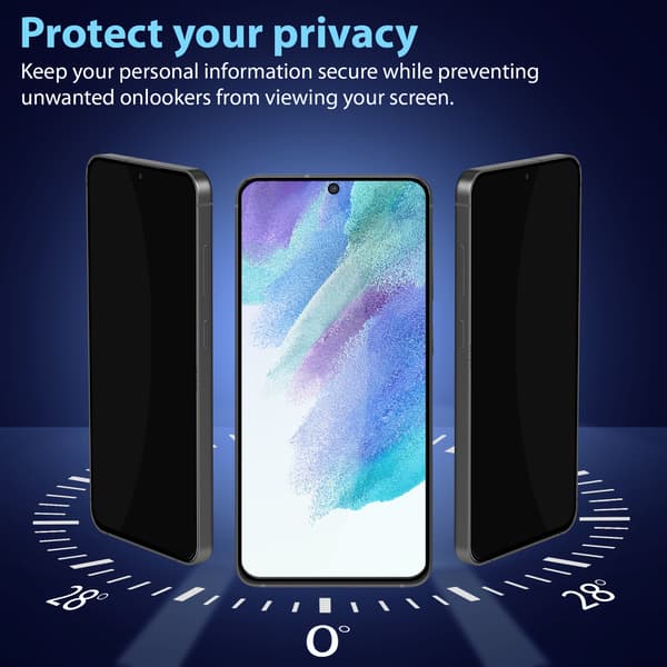 1-Pack Samsung S21 FE Privacy Screen Protector - Tempered Glass 9H - Super Quality 3D