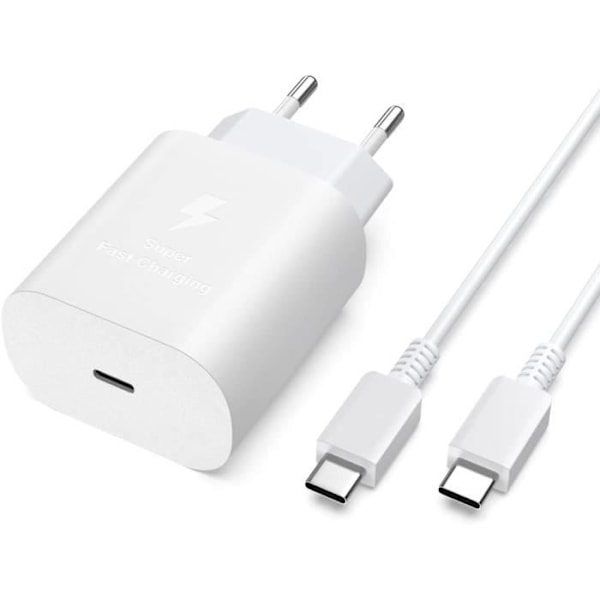 25W USB-C Hurtiglader for Samsung A13 A14 A33 A34 A53 A54 4G-5G, S23 S22 S21 S20 FE-Plus-Ultra, Superrask Ladeadapter263
