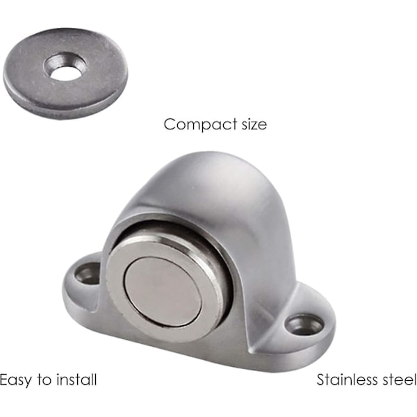 Dørstopper, Sterk Magnet, Magnetisk Dørfanger, Dørmagneter, Børstet Metall Gulvmontert Magnetisk