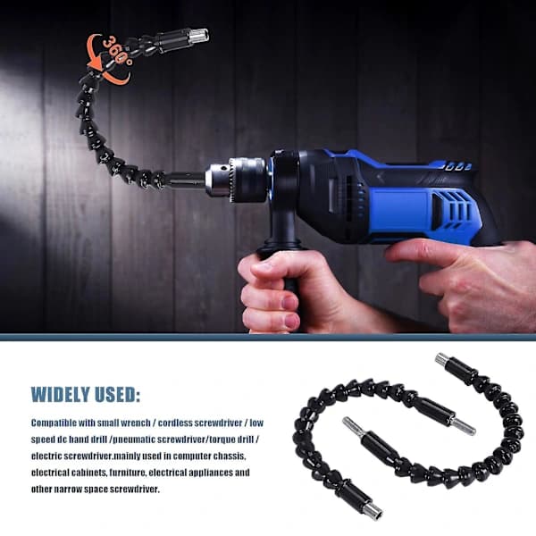 Flexibelt Förlängningsbart Sexkantsmutterdragare Bits Set, 3st Hylsadapter Set, Skruvdragare
