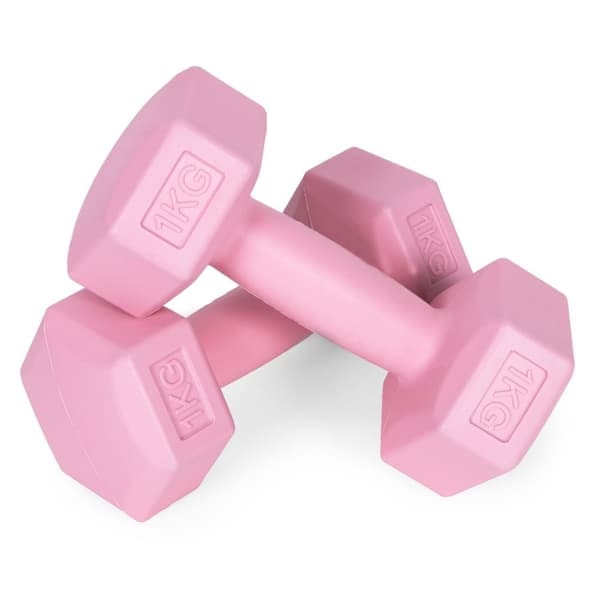 XJ-Hex manualsett 2x1 kg, treningsvekter, fitnessbelastning, rosa, ModernHome