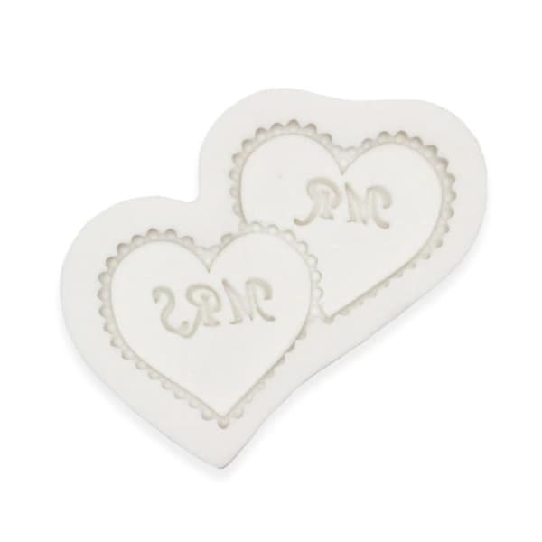 2 stk. Hjertefondantforme Støbeforme [XJ]