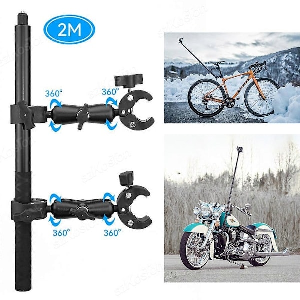 DB Moottoripyörän Polkupyörän Kaksoiskiinnike Insta360 One X2 X3 X4 GoPro 12 11 10 SJCAM Selfie Stick Monopod Kiinnitys Ohjaustanko Teline Tyyppi E