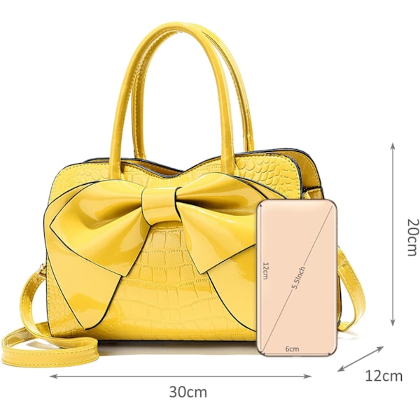 XJ-Små Håndtasker til Kvinder, Dame Crossbody Tasker, Vandtæt PU-Læder Skuldertaske, Laklæder Taske, Party Clutch Tasker, Sort