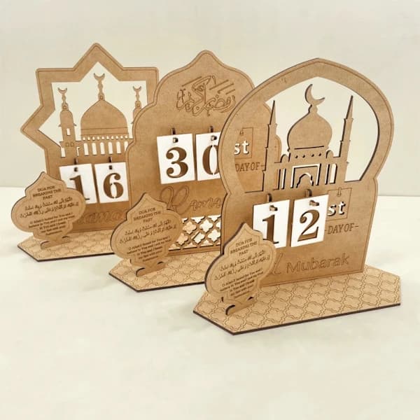 Ramadan Nedräkningskalender Träprydnad Eid Mubarak