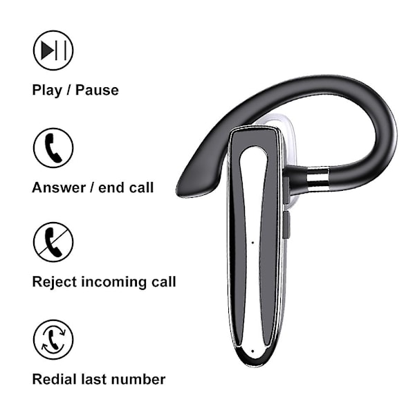 XJ-Bluetooth Headset Dobbel Mikrofon Støyreduksjon Bluetooth 5.0 Headset Ørepropper For Sjåfører Mach